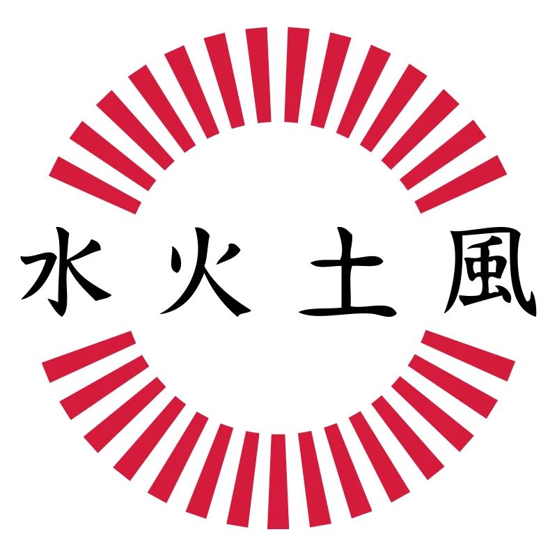 Japon caractères feu terre eau vent