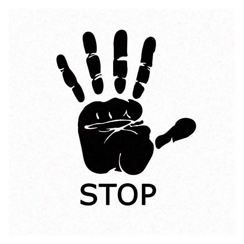 Stop Handabdruck Rot