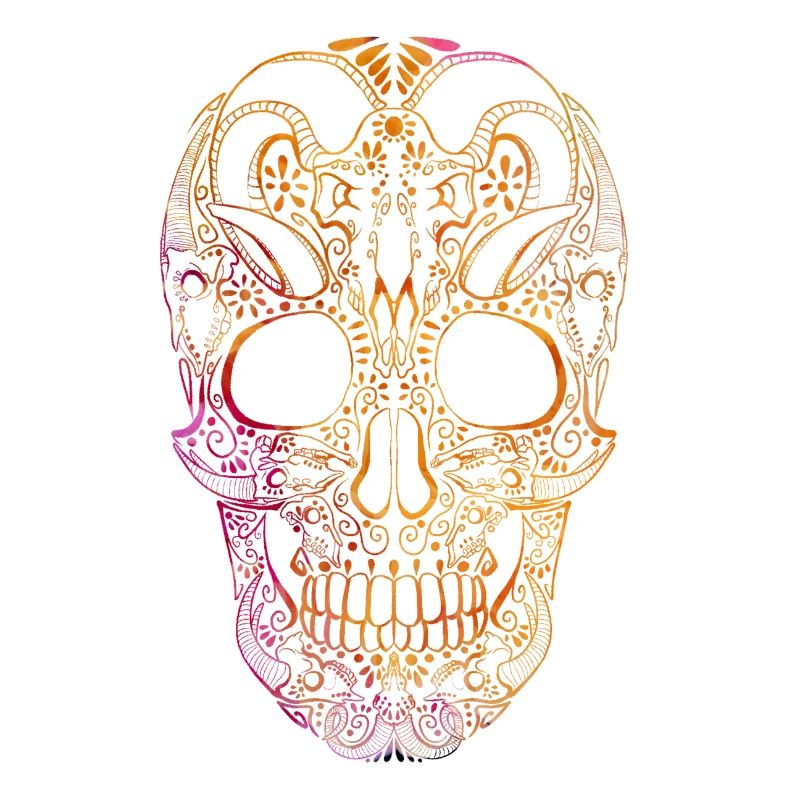 Colored Skull Ornament