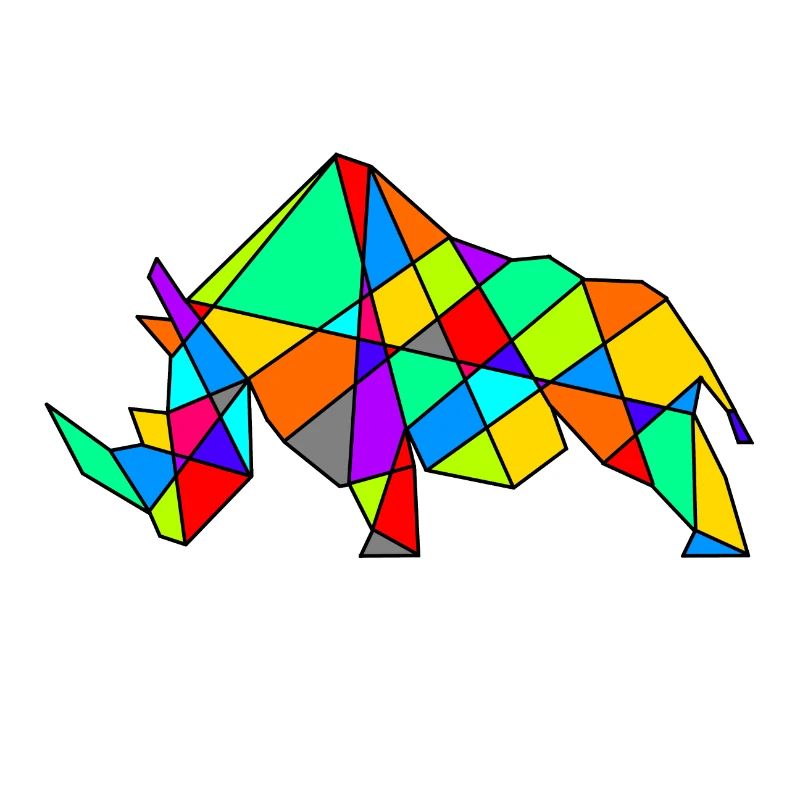 Geometrisches Kamel Puzzle Neonfarben