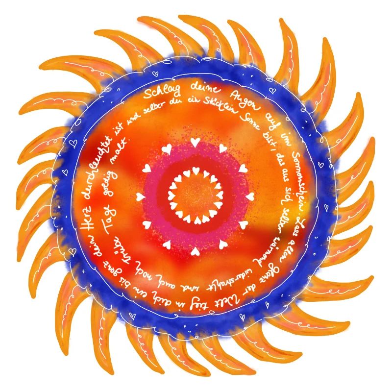 Sunshine Mandala white font