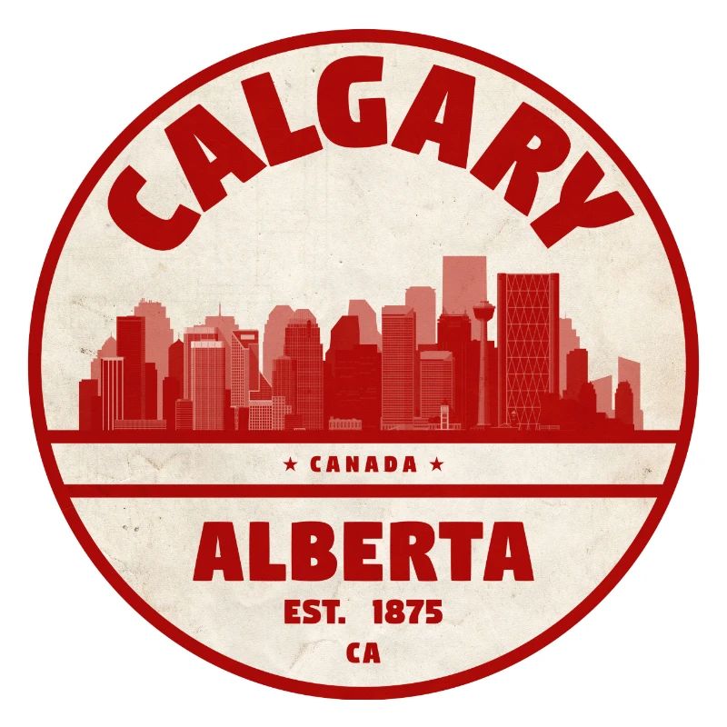 Calgary Skyline Vintage Badge Alberta