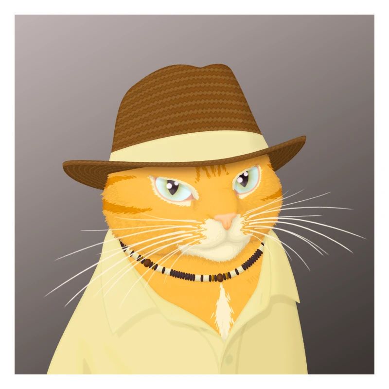 Sandy Shores - Orange tabby cat with straw hat