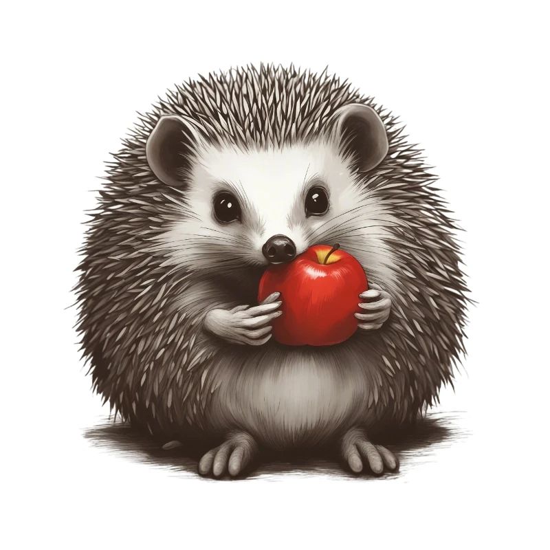 Igel mit Apfel 1
