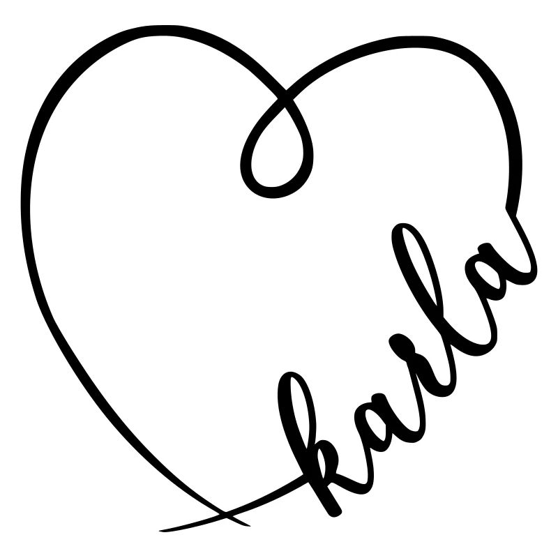 Karla nom calligraphie coeur
