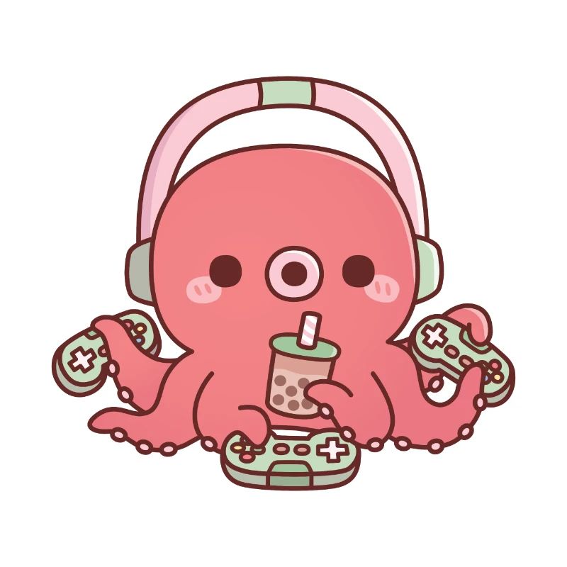 Cute Octopus Gamer Multiplayer Mode
