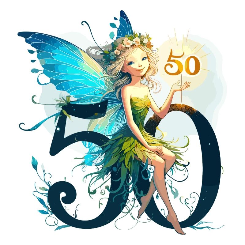 50 ans fée elfe mignon cadeau d’anniversaire