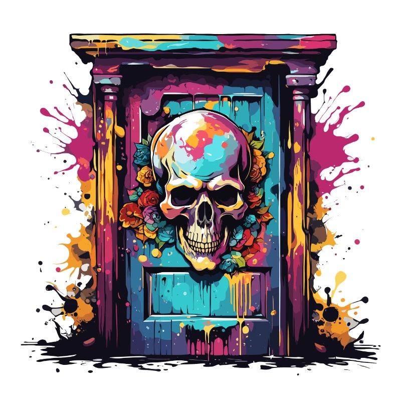 Door Knocker / Skull / Bell / Antique / Old