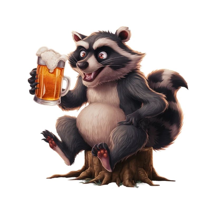 Waschbär Bier Geschenk