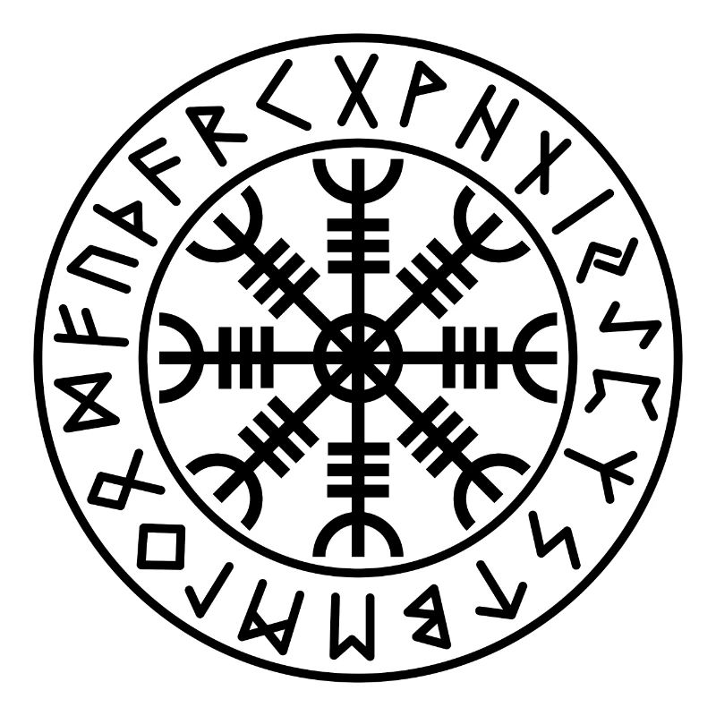 Aegishjalmur black rune circle