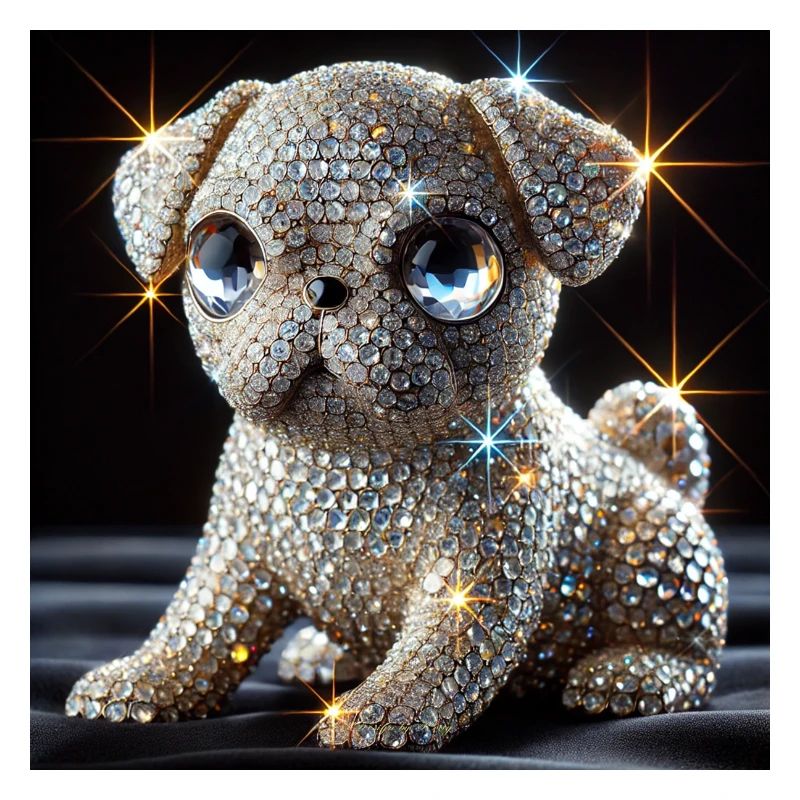 Sparkling dog in diamond look