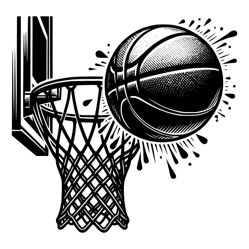 Panier de basket avec basket-ball