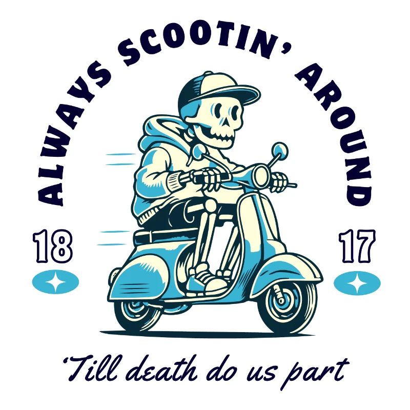 Skelett auf Scooter Design