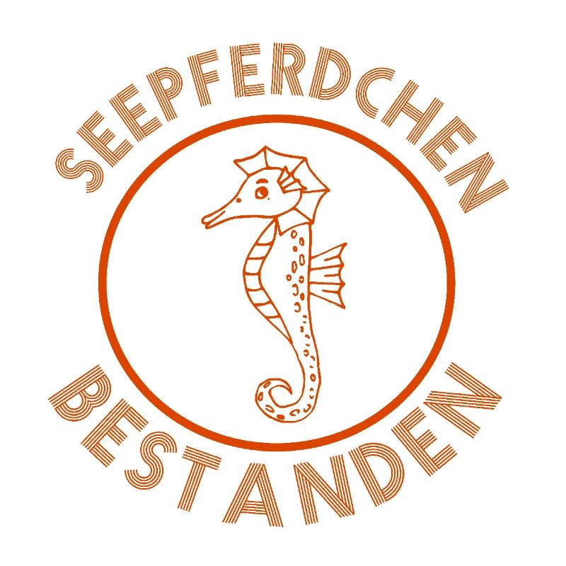 Seepferdchen bestanden Abzeichen Prüfung