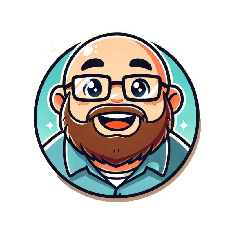 Bearded Geek Avatar Round Sticker