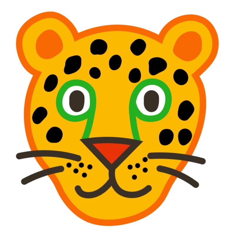 Cute Leopard Face Illustration