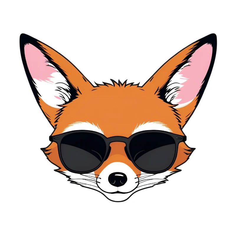 Cool fox face with sunglasses