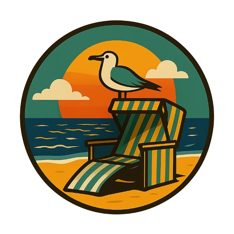 Strandkorb Design mit Möwe