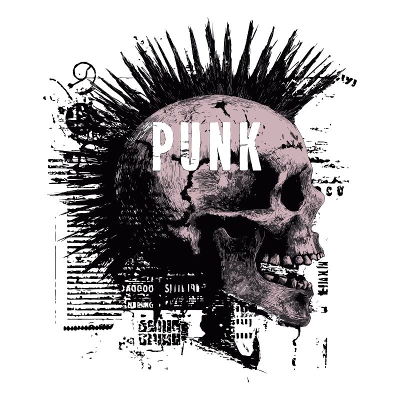 Punkrock Mohawk Schädel