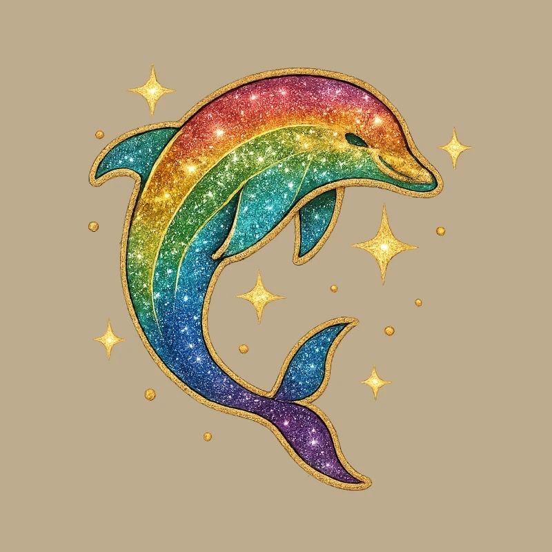 Regenbogen Delfin Sternenglitzer