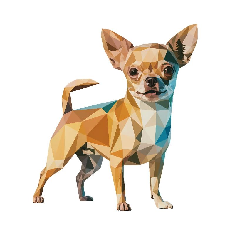 Chihuahua - Cool Low Poly  Logo
