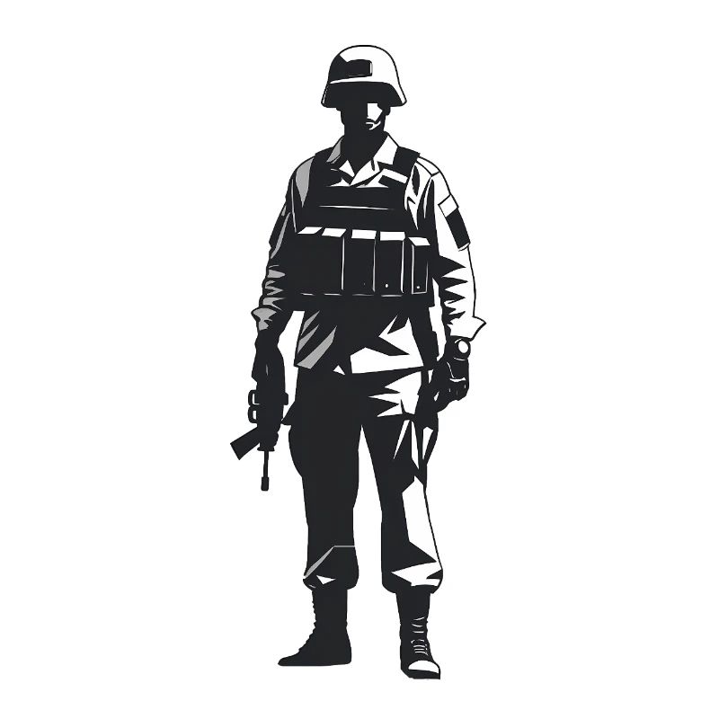 Soldat - Cooles Silhouetten-Logo