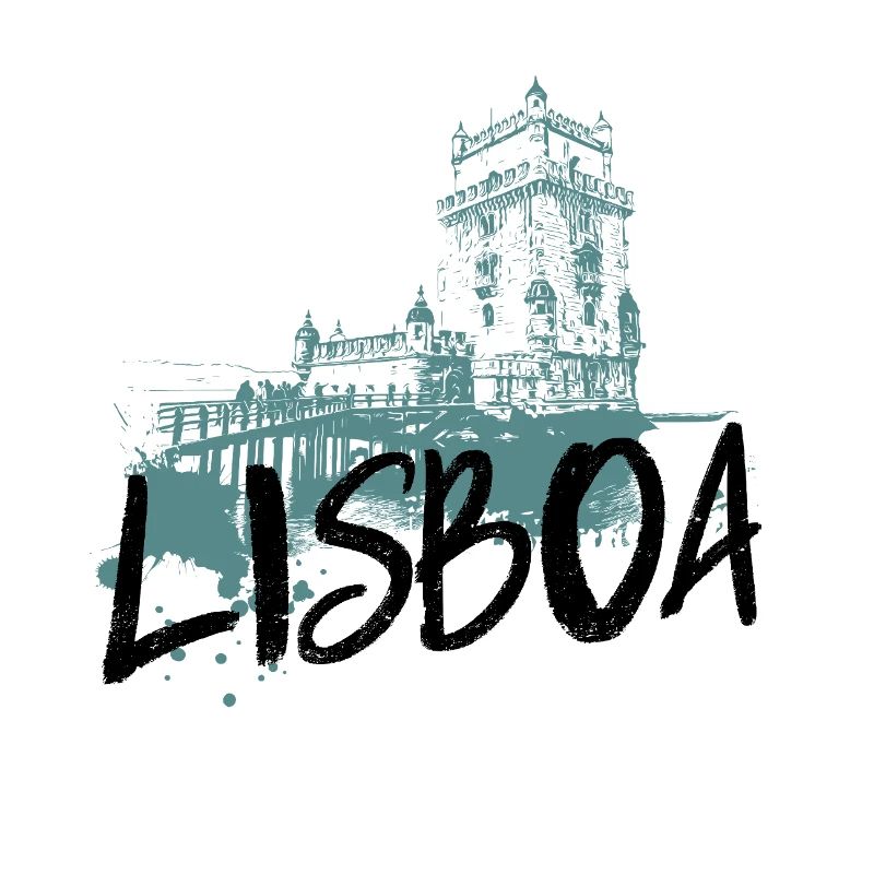 Belem Tower in Lisbon, Turquoise Silhouette
