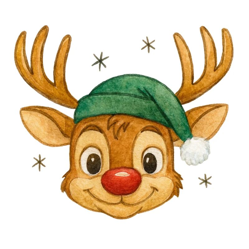 Reindeer with Santa hat
