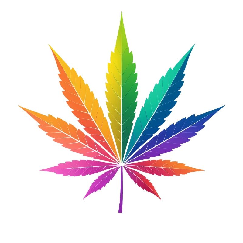 Rainbow Cannabis Leaf Art