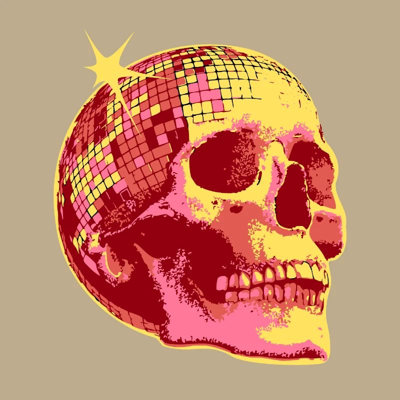 Disco Skull Mosaic Neon