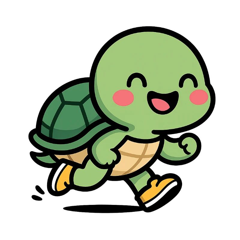 Turtle-runner smile