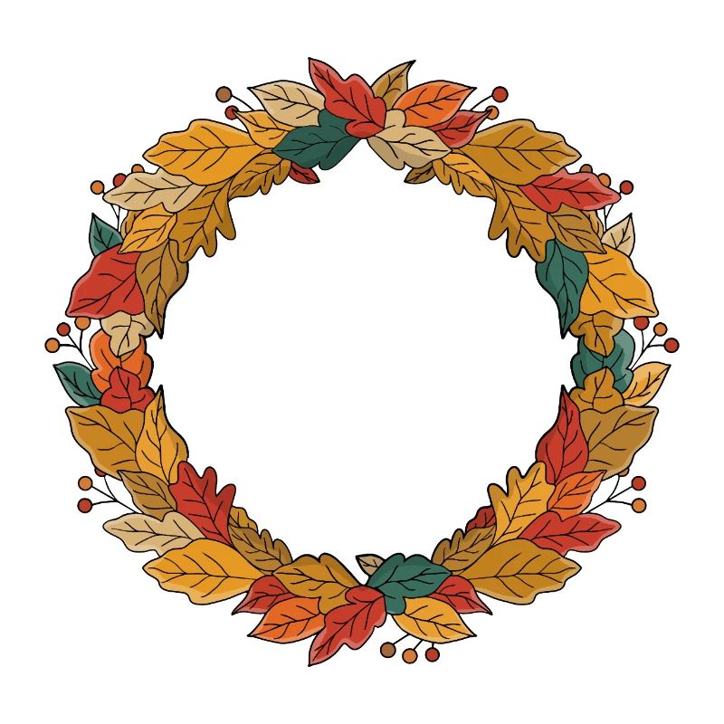 Herbstlicher Laubkranz Kreis