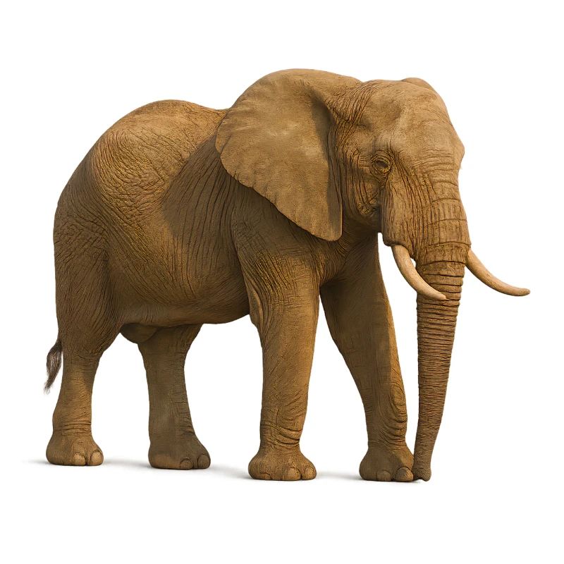 Éléphant dans des tons naturels