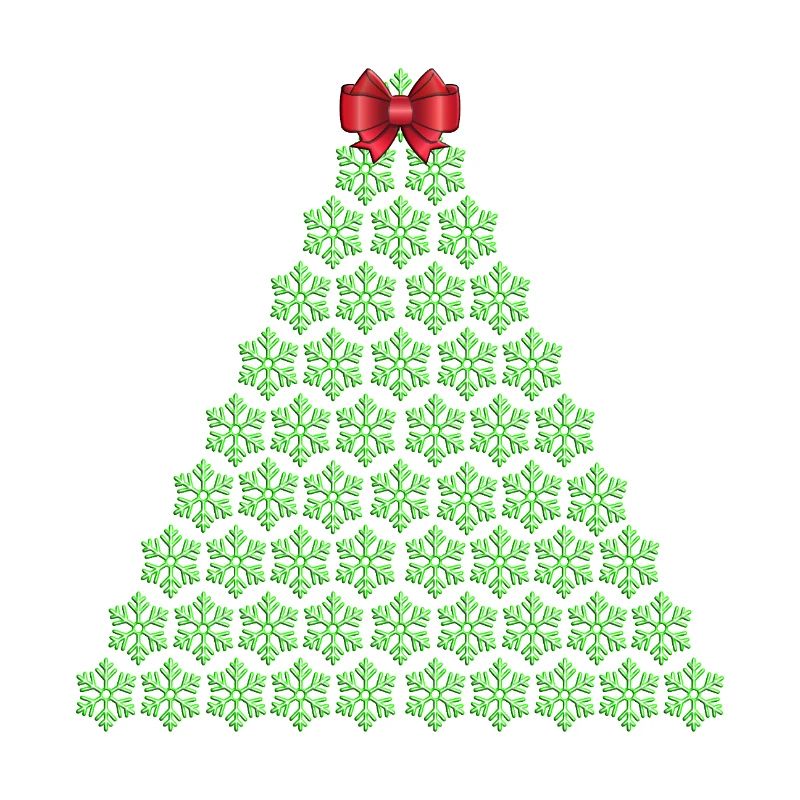 Snowflake Christmas tree with bow