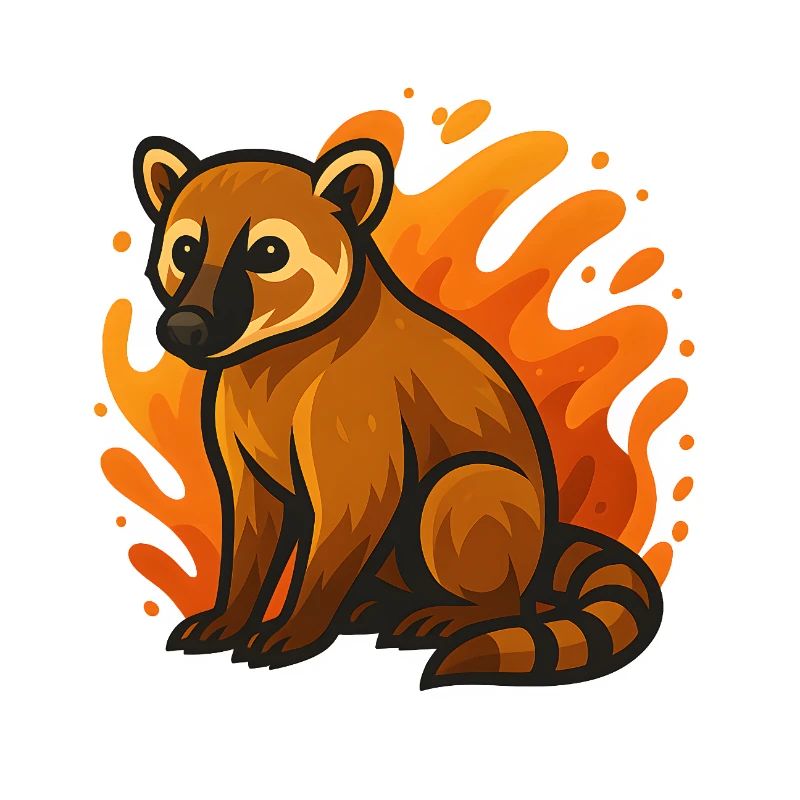 Flammender Nasenbär