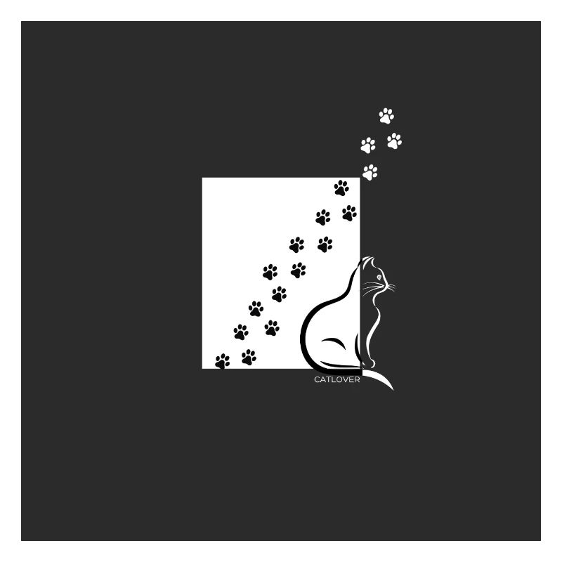 Silhouette du chat Paw Path