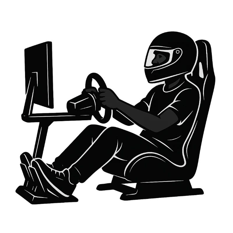 Simracer Fahrer Silhouette Gaming