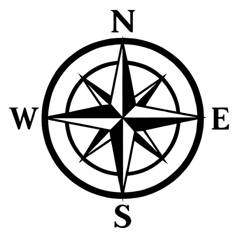 North Star Compass Rose Print