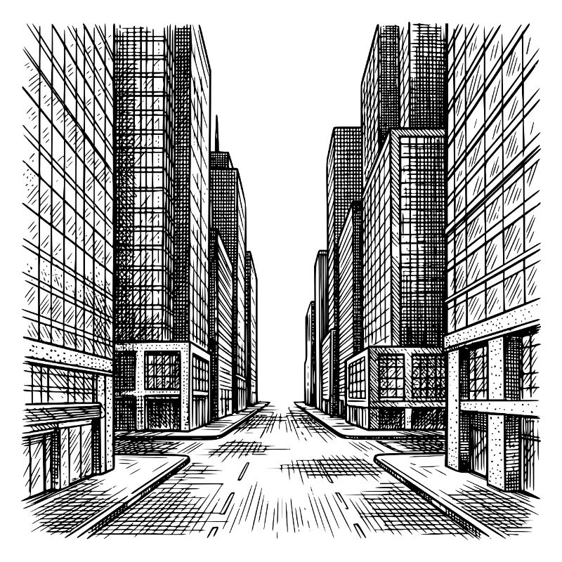 Moderner Straßenzug