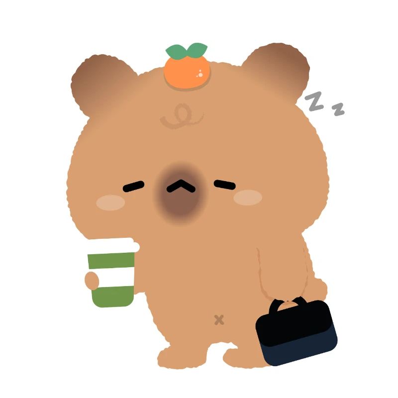 Müde Capybara mit Kaffee