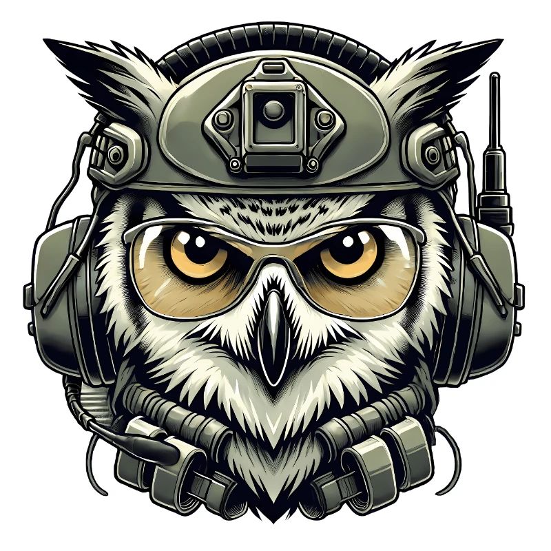Taktische Eule mit Helm