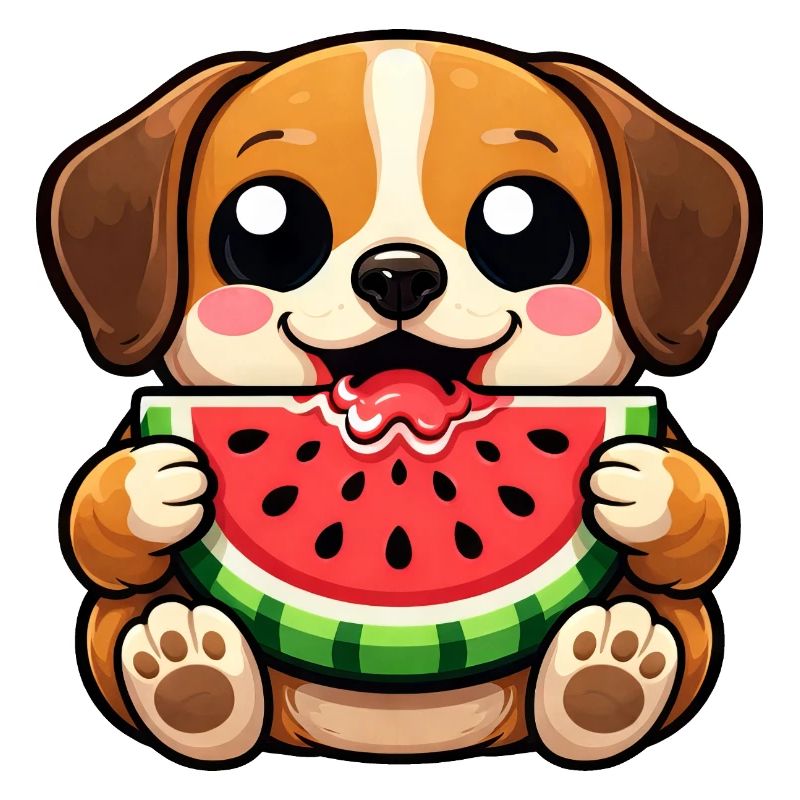 Dessin animé de petit beagle mignon Chibi Kawaii Melon