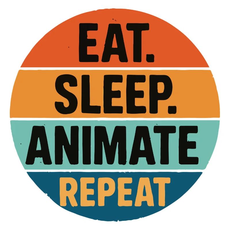 eat sleep animate repeat retro vintage