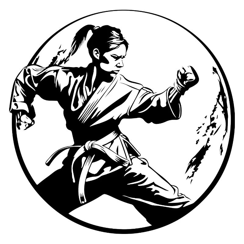Karate Frau Silhouette