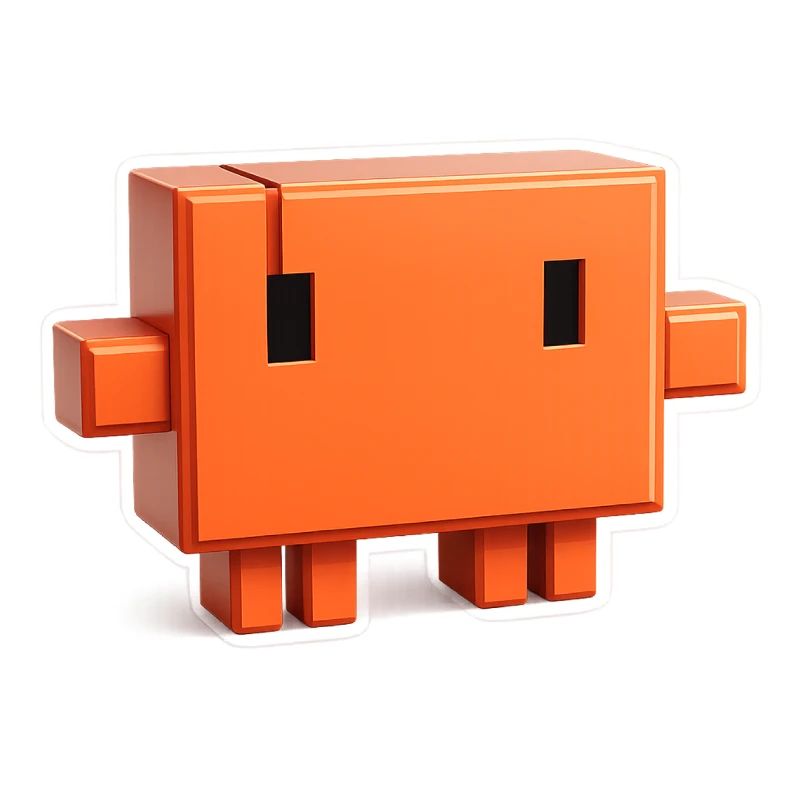 Claude Code Pixel 3D Mascot Cute Dev Sticker