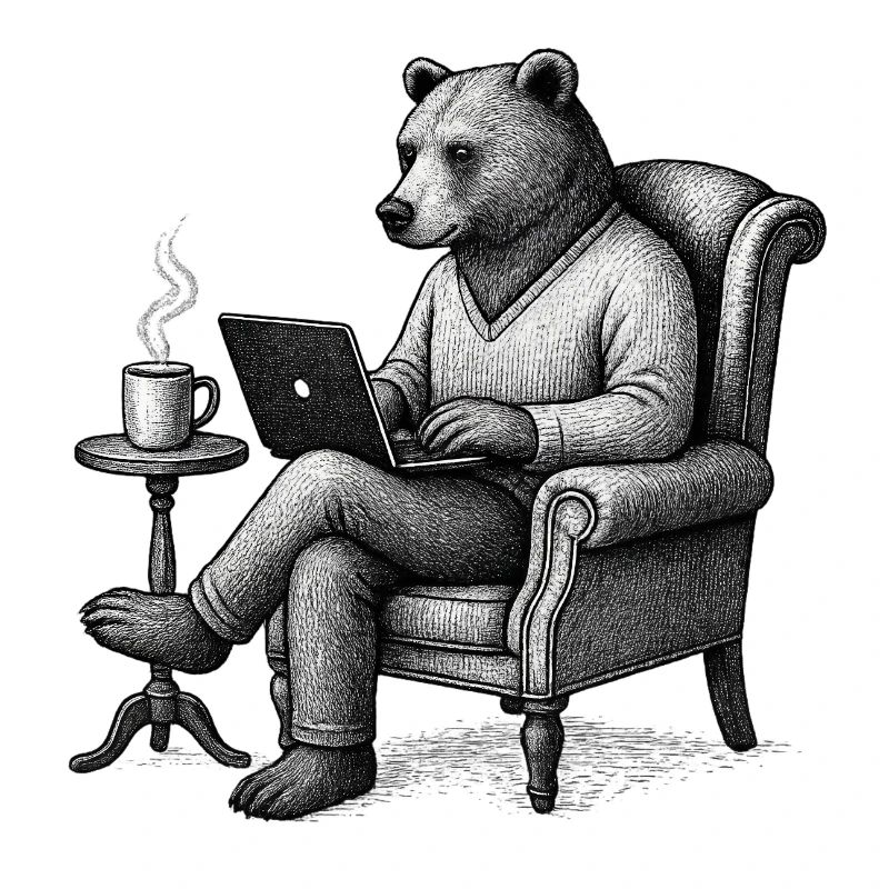 Bear CEO Laptop Lounge