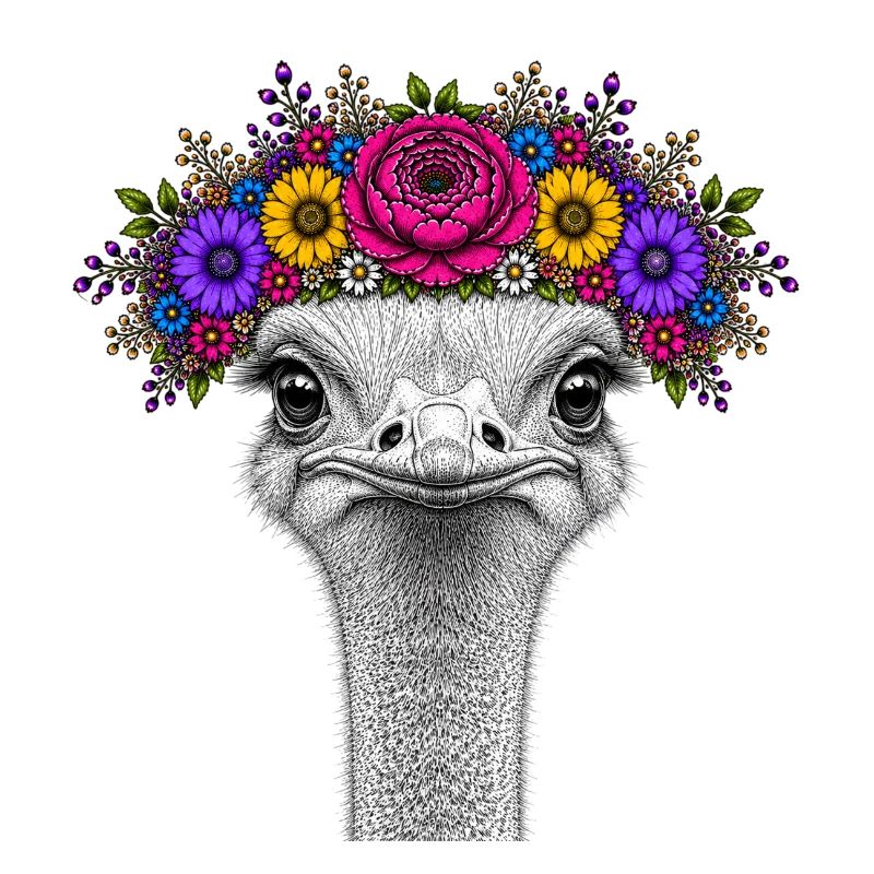 Bouquet avec une couronne de fleurs colorée
