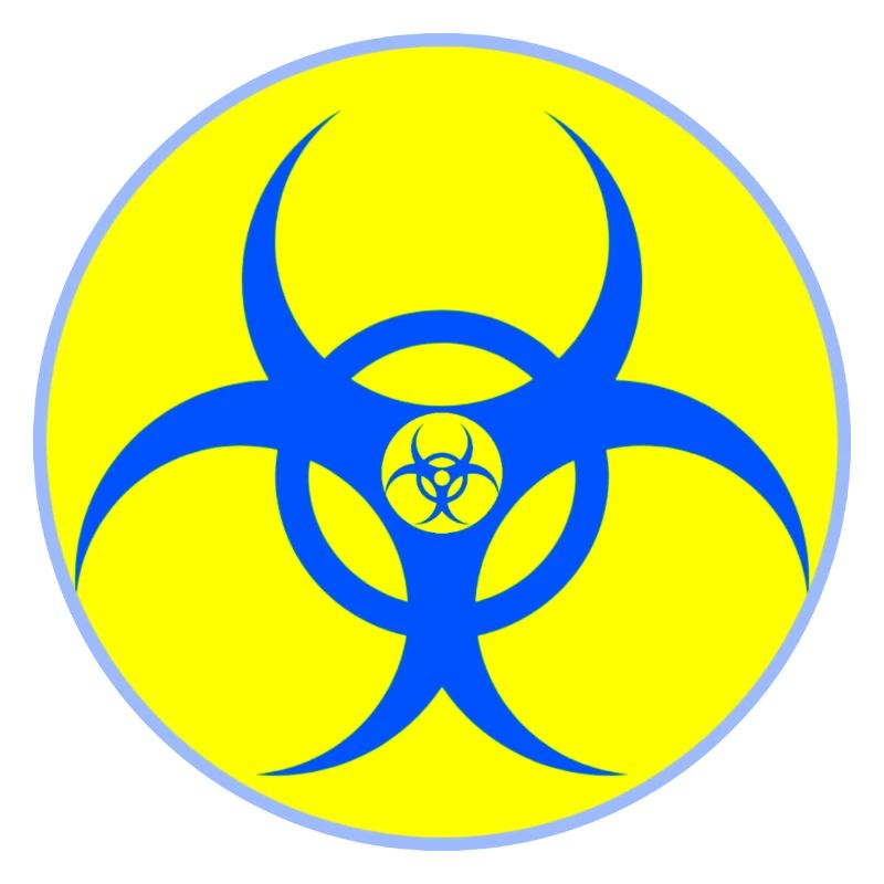 Elektrisch Blauer Biohazard-Wappen