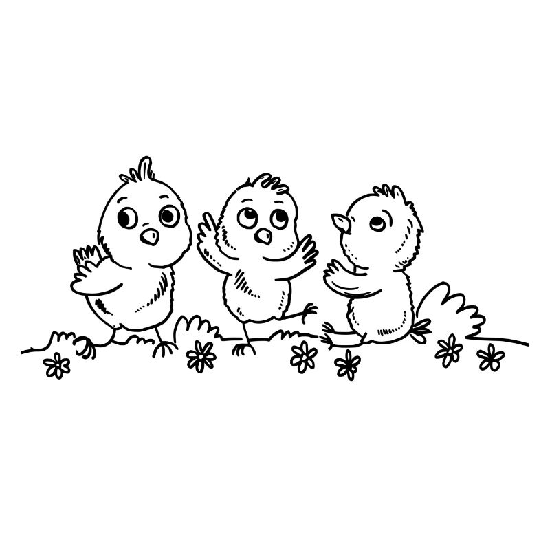 Three little Easter chicks