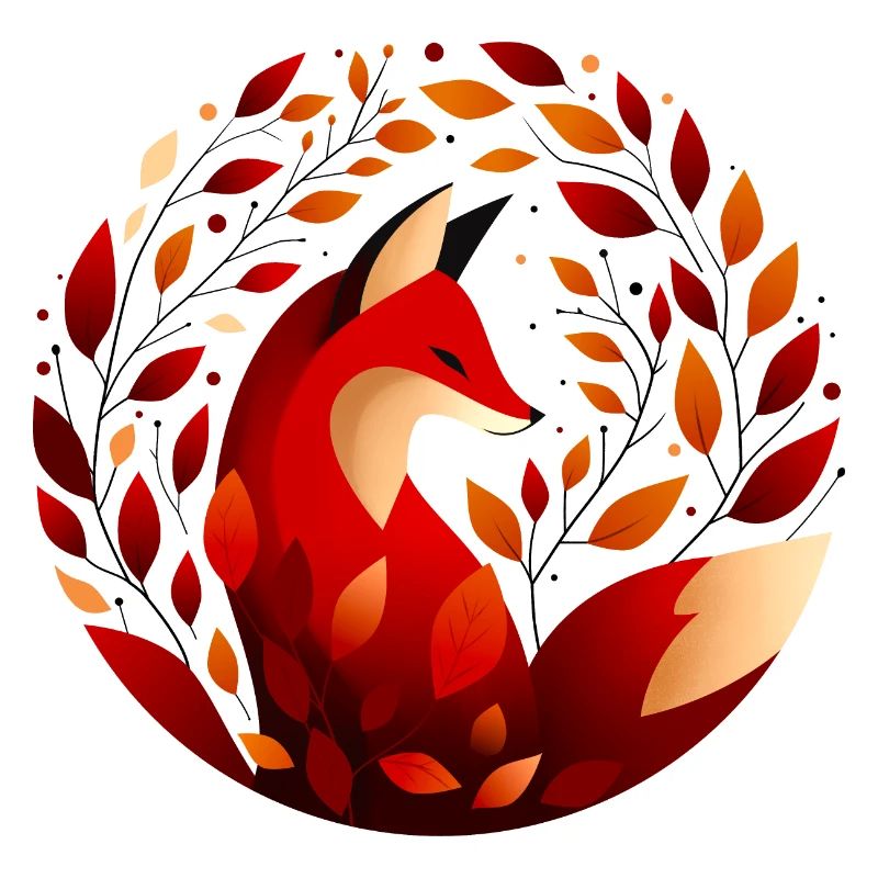 Fuchs und Herbstblätter